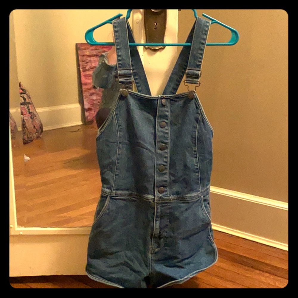 Free People Theda Retro Button up Overalls Sz. 2